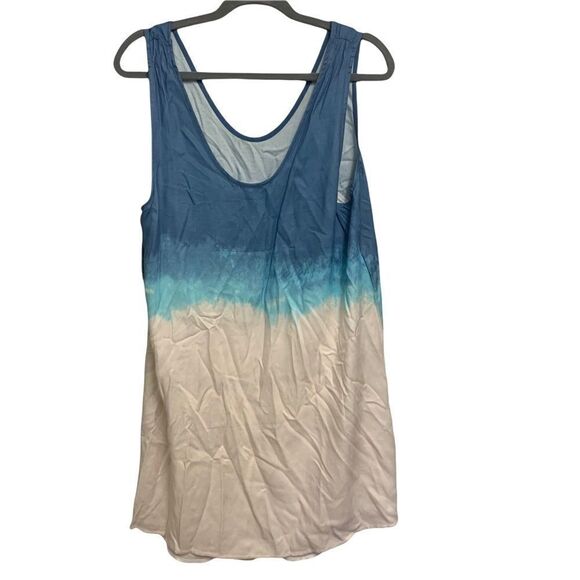 BB Dakota Orla Blue and Cream Tie-Dye Shift Dress Size Large - Picture 5 of 8